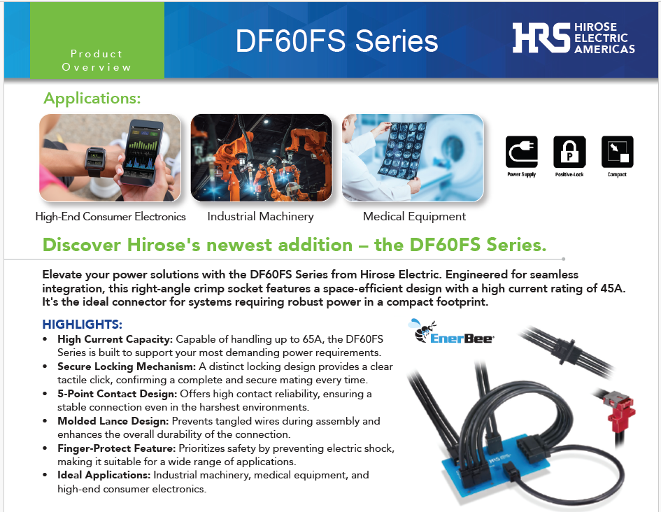 DF60FS NPI PDF Flyer Image for Hirose Electric Landing Page