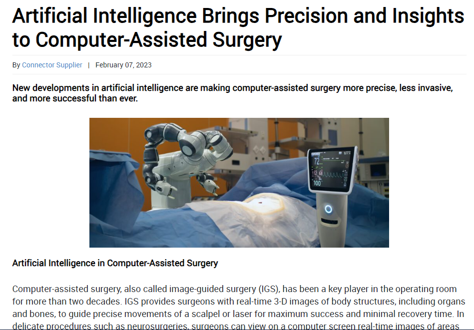 Hirose Americas AI Computer-Assisted Surgery Article Image Feb 2023