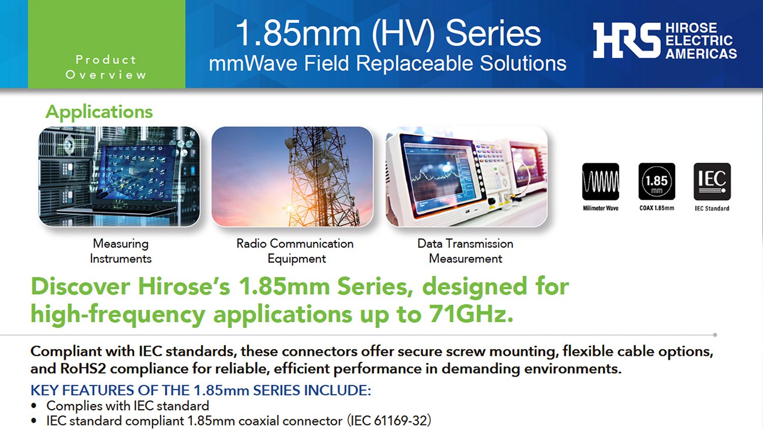Hirose Americas New Product Introduction (NPI) 1.85mm NPI Series Connector Image 122024-1
