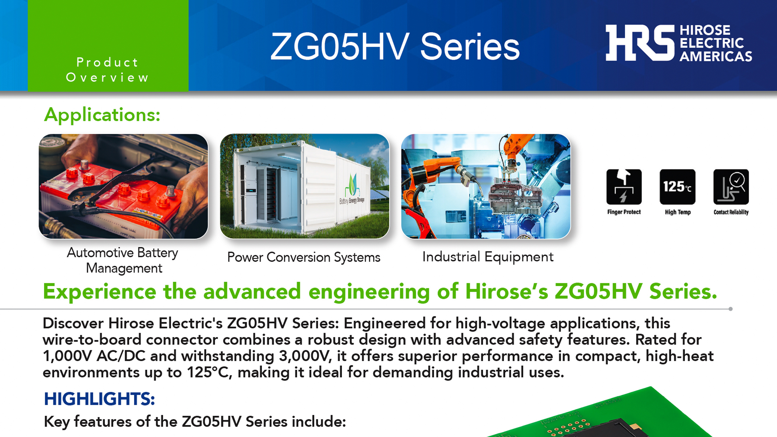Hirose Americas New Product Introduction (NPI) ZG05HV Series Connector Image2 072024 2