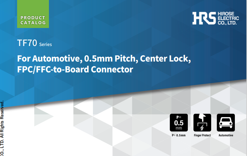 Hirose Electric Americas TF70 Series Catalog Image for PDF Download September 2024