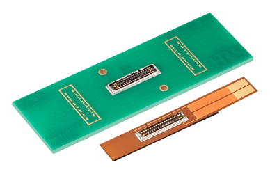 Image of Hirose BK35 Series connector, offering a 0.35 mm pitch with various pin count options and advanced 360-degree EMI shielding for high-frequency applications2