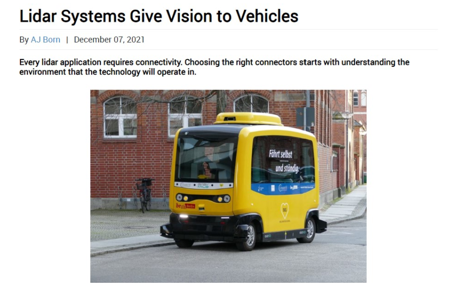 Image of LiDAR Systems Give Vision to Vehicles Article
