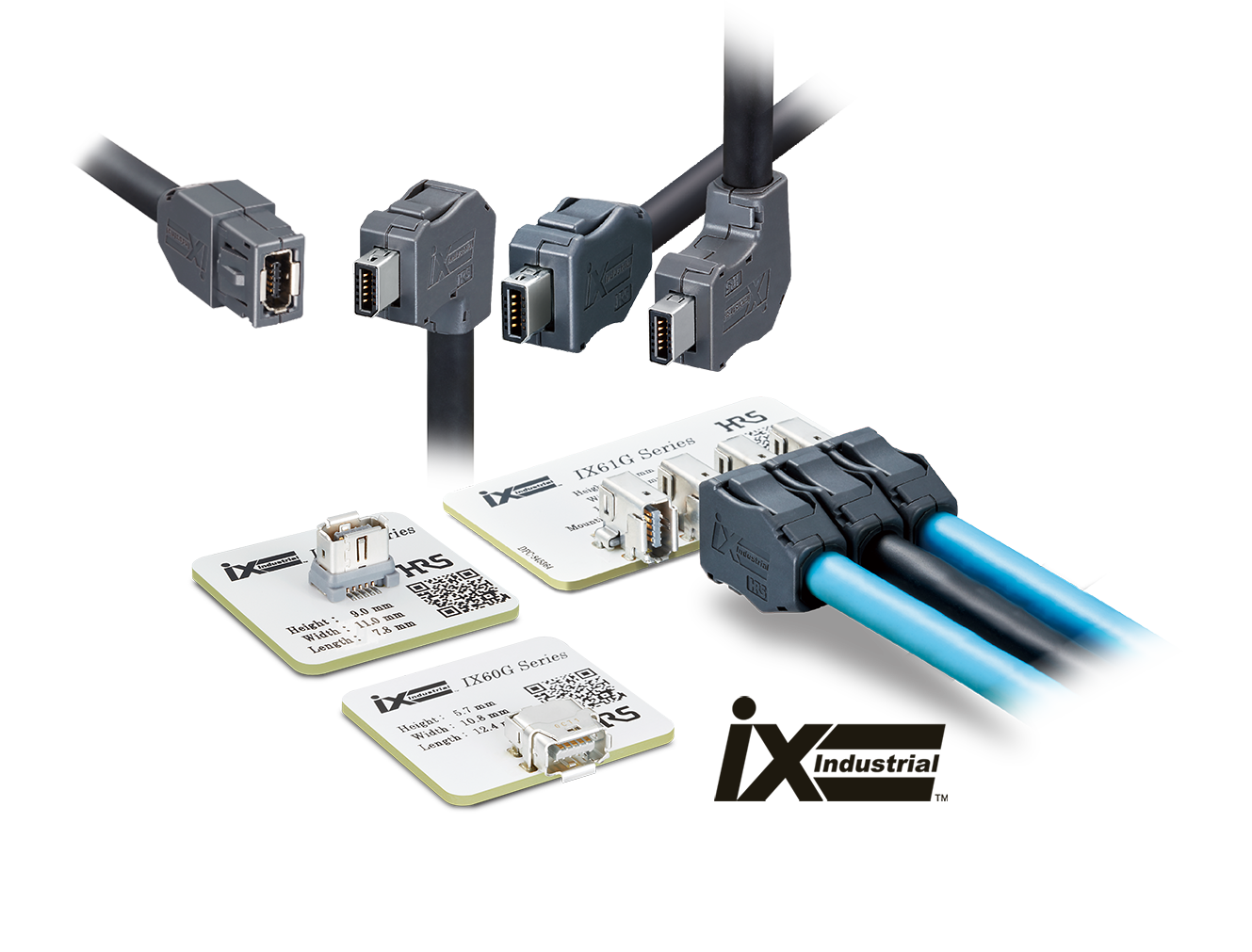 ix Industrial Series - Image of Hirose's compact and robust industrial Ethernet connectors.